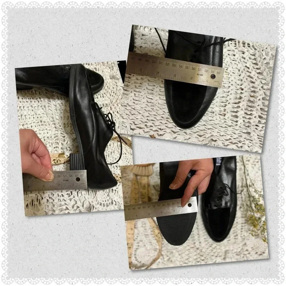 Munro | Black Leather Fur Loafers Flats Oxford Shoes